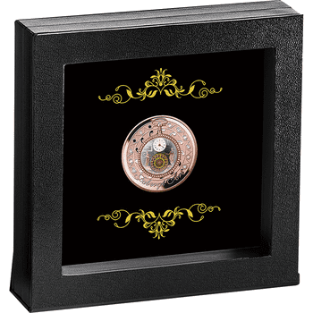 ニウエ 2023年 ファベルジェ・アート 懐中時計 1ドルカラー金メッキ銀貨樹脂・クリスタル付 プルーフ