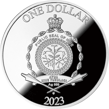 ニウエ 2023年 ミュージック・ツリー 1ドルカラー銀貨クリスタル付 プルーフ
