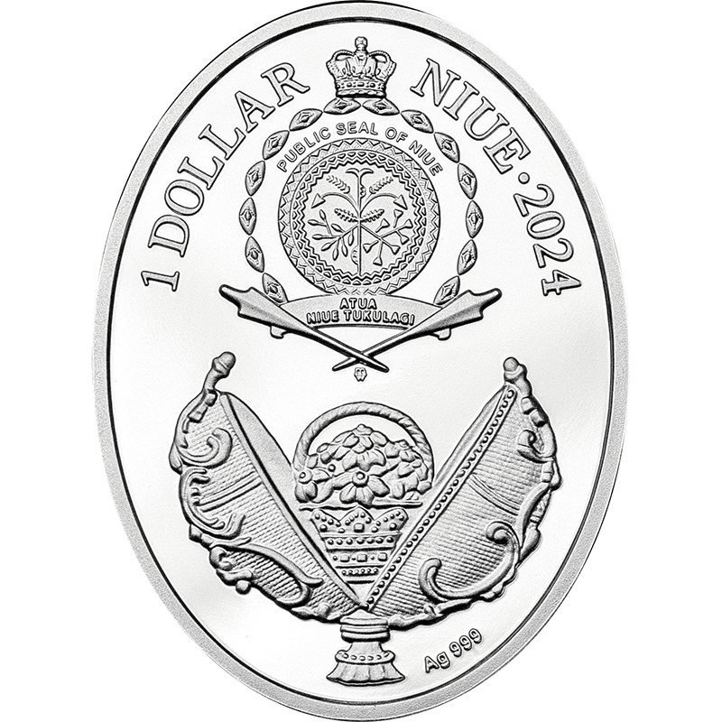ニウエ 2024年 イースターエッグシリーズ リンゴの花 1ドルカラー銀貨