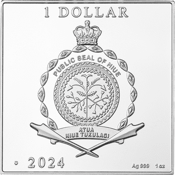 ニウエ 2024年 アール・デコ 1ドルカラー銀貨 プルーフ