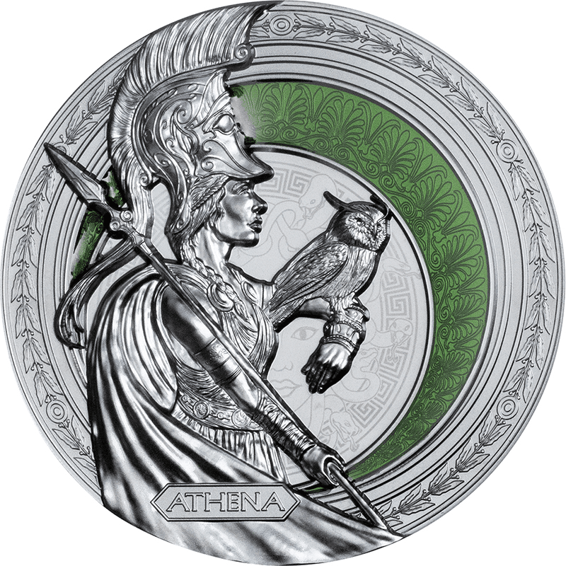 ニウエ 2025年 ギリシャ神話の女神 アテーナー 2ドルカラー銀貨