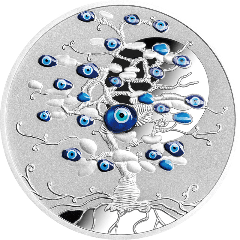 ニウエ 2025年 幸運の木とナザール 1ドルカラー銀貨 プルーフ