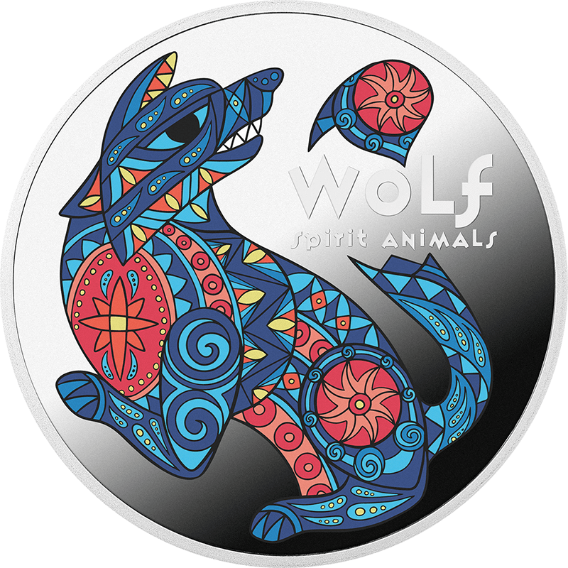 ニウエ 2025年 スピリット・アニマル オオカミ 1ドルカラー銀貨