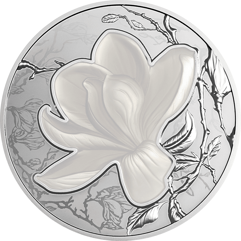 ニウエ 2026年 四季の花コレクション マグノリア 1ドルカラー銀貨樹脂