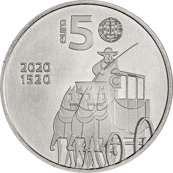 ポルトガル 2020年 ポルトガル郵政公社500周年 5ユーロ白銅貨 未使用