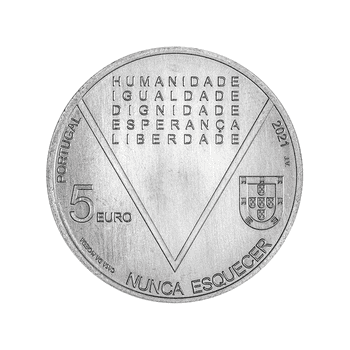 ポルトガル 2021年 アリスティデス・デ・ソウザ・メンデス（諸国民のなかの正義の人） 5ユーロ白銅貨 未使用
