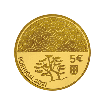 ポルトガル 2021年 長崎港450周年 ポルトガルと東洋シリーズ 漆の芸術 5ユーロ金貨 プルーフ