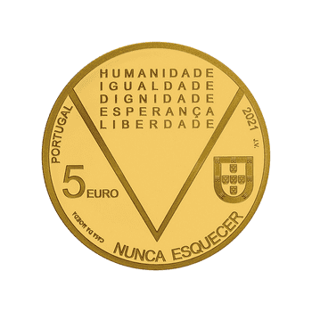 ポルトガル 2021年 アリスティデス・デ・ソウザ・メンデス（諸国民のなかの正義の人） 5ユーロ金貨 プルーフ
