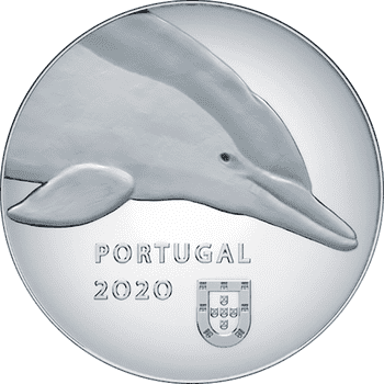 ポルトガル 2020年 絶滅危惧種の動物 マイルカ 5ユーロ銀貨 プルーフ