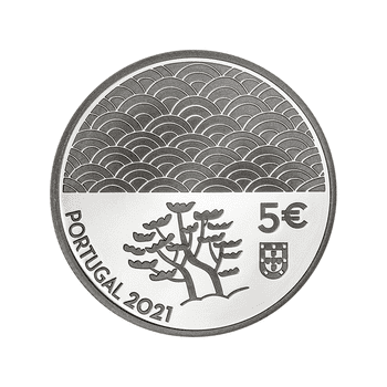 ポルトガル 2021年 長崎港450周年 ポルトガルと東洋シリーズ 漆の芸術 5ユーロカラー銀貨 プルーフ
