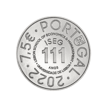 ポルトガル 2022年 リスボン経済経営学部111周年 7.5ユーロ銀貨 未使用