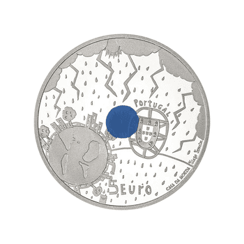 ポルトガル 2022年 子どもが描いた「気候」 青 5ユーロ銀貨ポリマー付 プルーフ