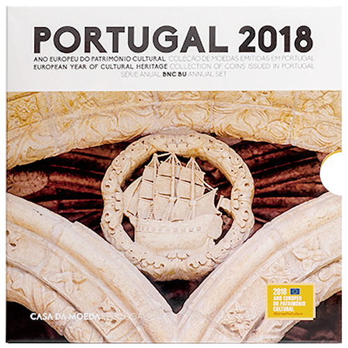 ポルトガル 2018年 通常貨8種セット （1、2、5、10,、20、50セント、1、 2ユーロ） 未使用