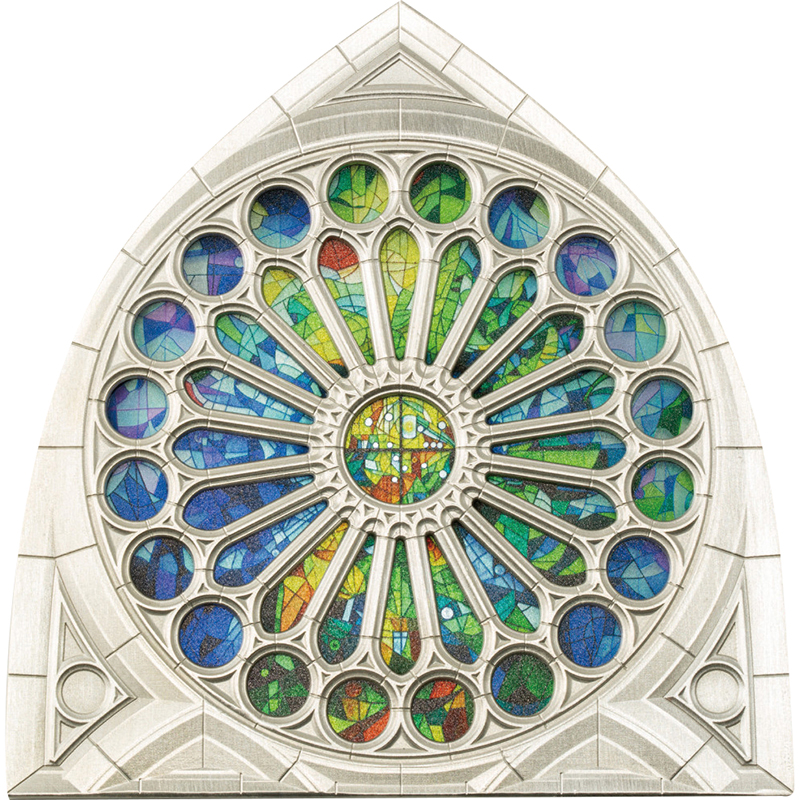 ピトケアン諸島 2025年 サグラダ・ファミリアのバラ窓 5ドル銀貨