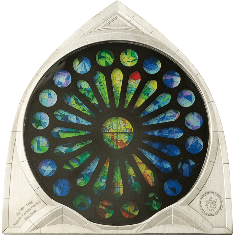 ピトケアン諸島 2025年 サグラダ・ファミリアのバラ窓 5ドル銀貨