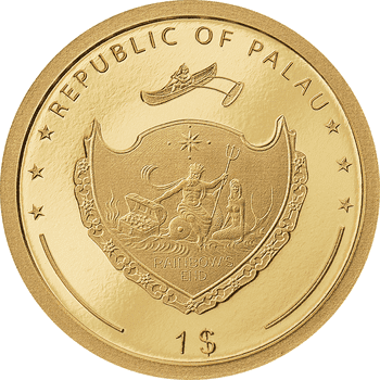 パラオ 2022年 四葉のクローバー 1ドル金貨四葉のクローバー付 プルーフ