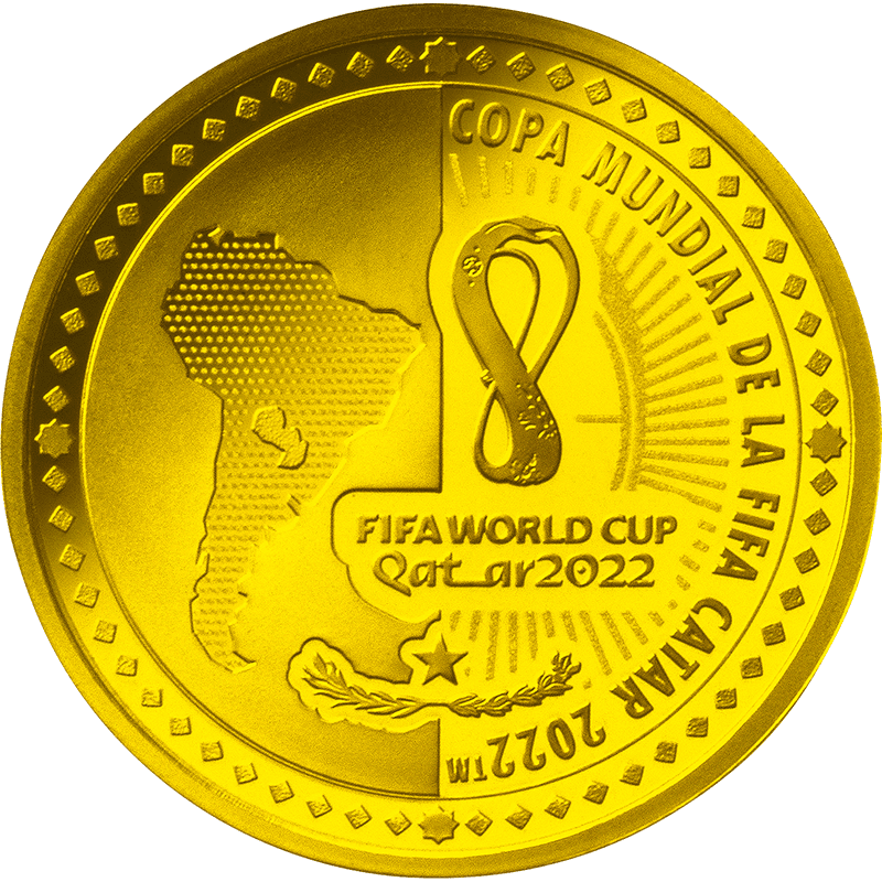 D パラグアイ 21年 Fifaワールドカップカタール22公式記念コイン 第1次予約販売 1500グアラニー金貨 プルーフ オンラインショップ 泰星コイン株式会社
