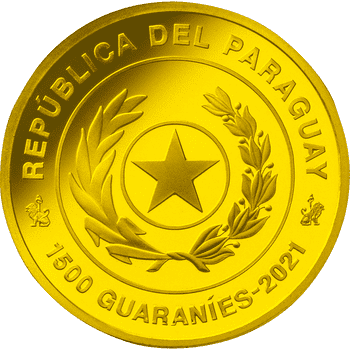 【D】 パラグアイ 2021年 FIFAワールドカップカタール2022公式記念コイン 第1次予約販売 1500グアラニー金貨 プルーフ