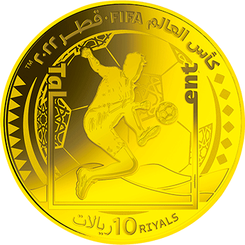 【D】 カタール 2022年 FIFAワールドカップカタール2022 公式記念コイン 最終予約販売 タレント 10リヤル金貨 プルーフ