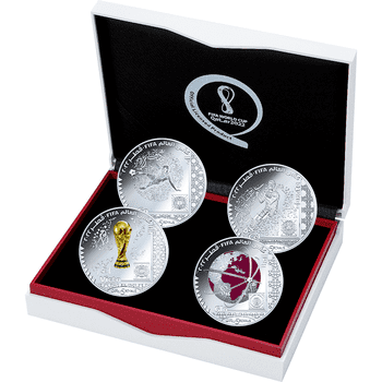 【G】 カタール 2022年 FIFAワールドカップカタール2022 公式記念コイン 最終予約販売 銀貨4種セット プルーフ