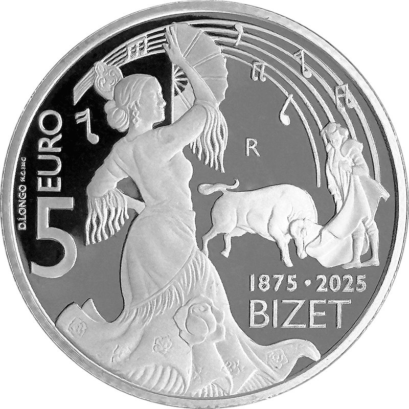 サンマリノ 2025年 ジョルジュ・ビゼー没後150周年 カルメン 5ユーロ