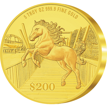 シンガポール 2026年 午年馬図 5ドル花形カラー銀貨 1オンス プルーフ