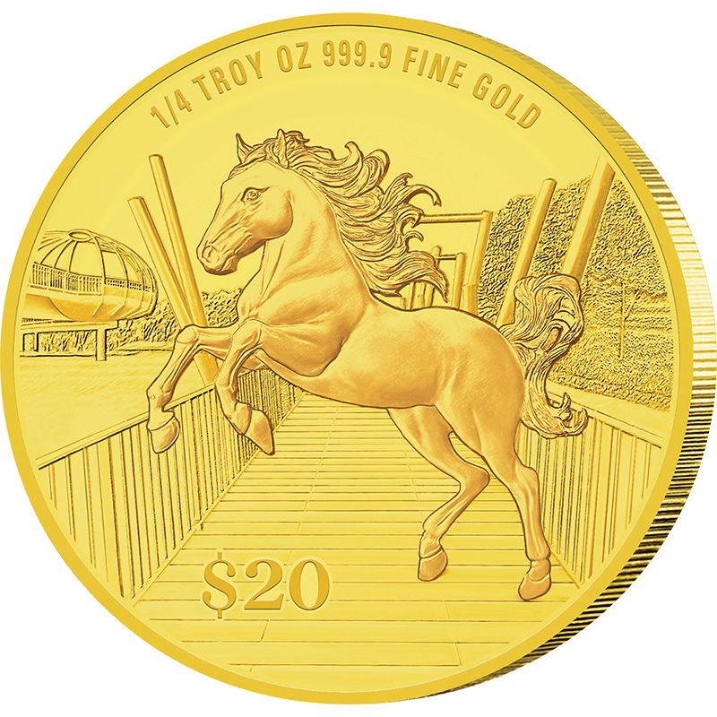 シンガポール 2026年 午年馬図 20ドル金貨 1/4オンス プルーフ