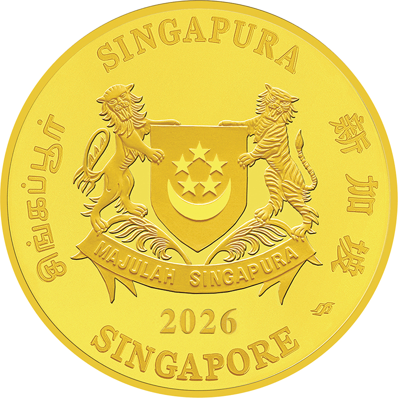 シンガポール 2026年 午年馬図 20ドル金貨 1/4オンス プルーフ