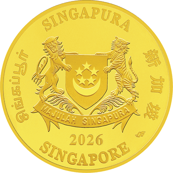 シンガポール 2024年 辰年龍図 金・銀貨3種セット（100ドル八角形金貨