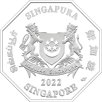 シンガポール 2022年 寅年虎図 5ドル八角形銀貨 1オンス プルーフ