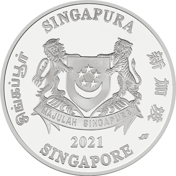 シンガポール 2022年 寅年虎図 2ドルカラー銀貨 1/4オンス プルーフライク