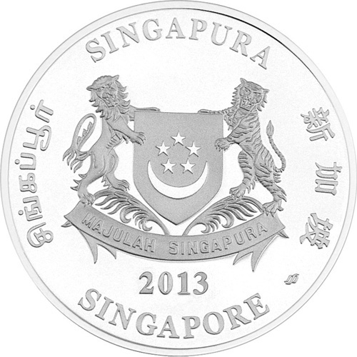 シンガポール原種のラン/色銀/2種セット×2ProofWeight