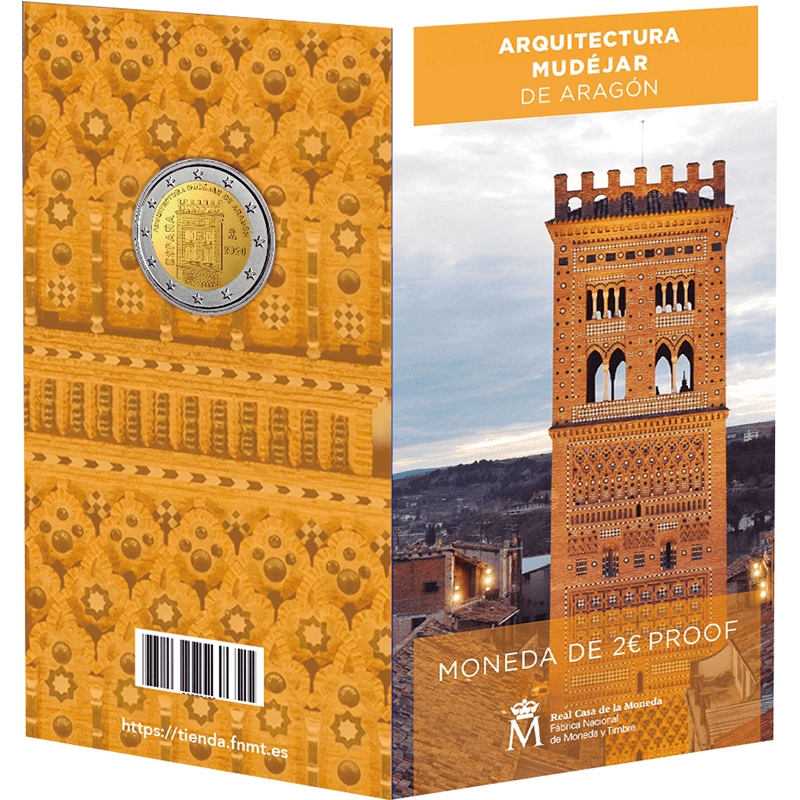 スペイン 2020年 アラゴンのムデハル様式の建築物 記念2ユーロ貨 ブリスターパック入 プルーフ