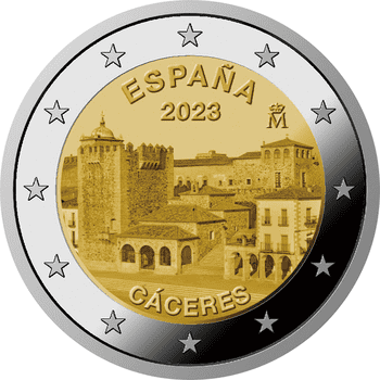 スペイン 2023年 ユネスコ世界遺産 カセレス旧市街 記念2ユーロ貨ブリスターパック入 プルーフ