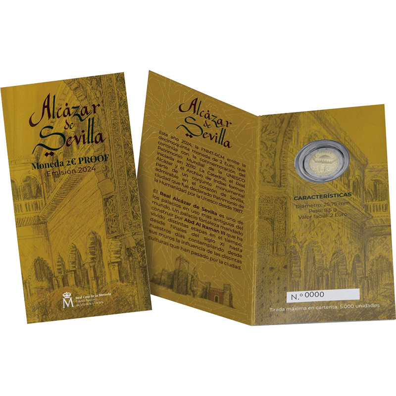 スペイン 2024年 世界遺産 アルカサル 記念2ユーロ貨ブリスターパック