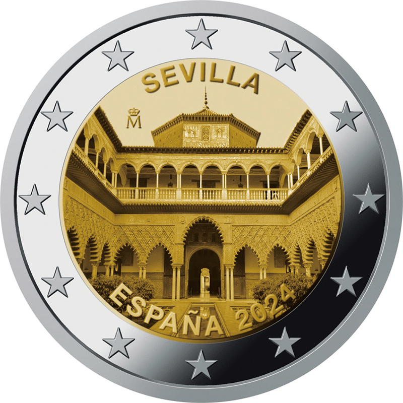 限定 5000枚発行 スペイン 世界の城シリーズ 姫路城 1.5ユーロ 記念硬貨 スペイン 2024年 世界遺産 アルカサル 記念2ユーロ貨ブリスターパック