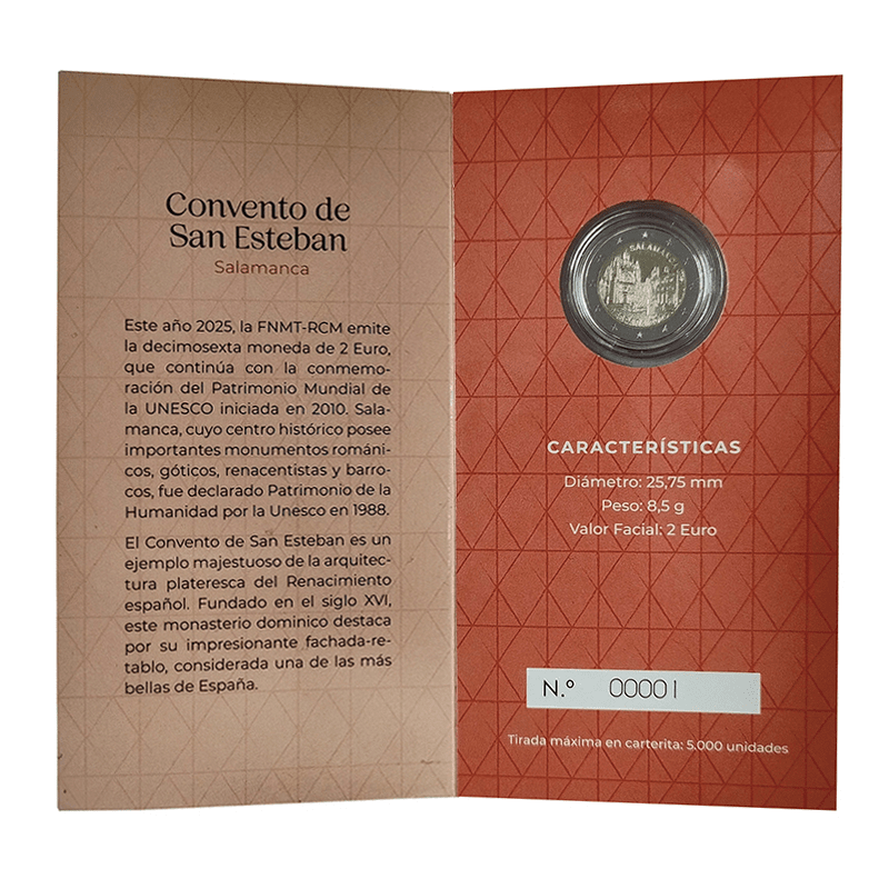 スペイン 2025年 サマランカ旧市街 記念2ユーロ貨ブリスター