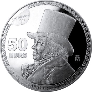 スペイン 2021年 フランシスコ・デ・ゴヤ生誕275周年 50ユーロカラー銀貨 プルーフ