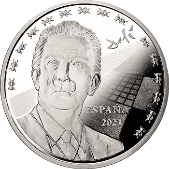 スペイン 2021年 サルバドール・ダリ コレクション 10ユーロカラー銀貨 プルーフ
