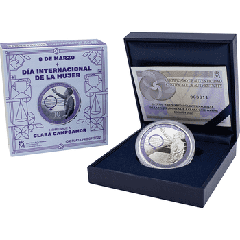 スペイン 2022年 国際女性デー記念 クララ・カンポアモール 10ユーロカラー銀貨 プルーフ