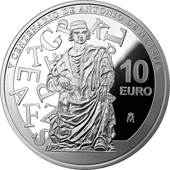 スペイン 2022年 アントニオ・デ・ネブリハ没後500周年 10ユーロ銀貨 プルーフ