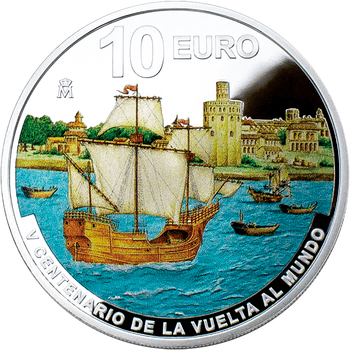 スペイン 2022年 エルカーノ世界一周500周年 最終貨 エルカーノの帰還 10ユーロカラー銀貨 プルーフ