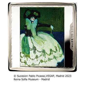 スペイン 2023年 パブロ・ピカソ没後50周年 青い服の女（1901年製作） 10ユーロカラー銀貨 プルーフ
