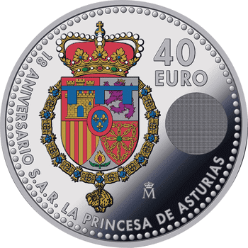 スペイン 2023年 レオノール王女の成人式 40ユーロカラー銀貨ブリスターパック入 未使用