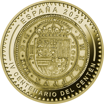 スペイン 2023年 王立スペイン造幣局博物館の至宝 センテン鋳造400周年 100ユーロ金メッキ銀貨 プルーフ