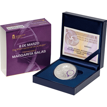 スペイン 2024年 国際女性デー記念 マルガリータ・サラス 10ユーロカラー銀貨 プルーフ