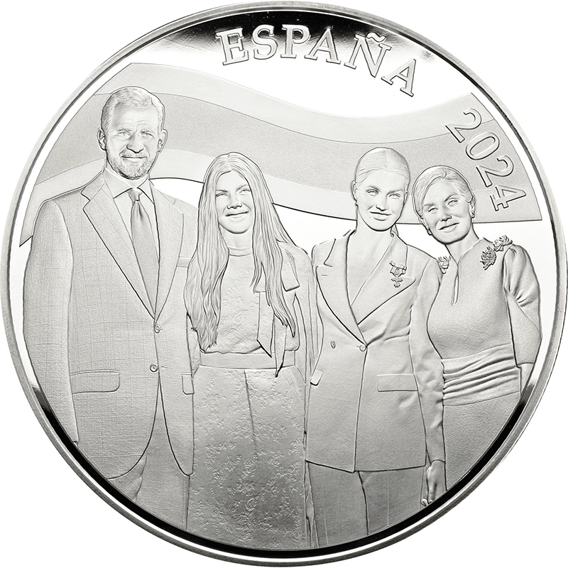 スペイン 2024年 国王フェリペ6世即位10周年 50ユーロカラー銀貨