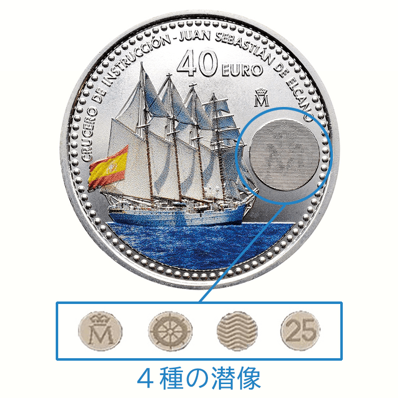 スペイン 2025年 エルカノ号とレオノール王女 40ユーロカラー銀貨