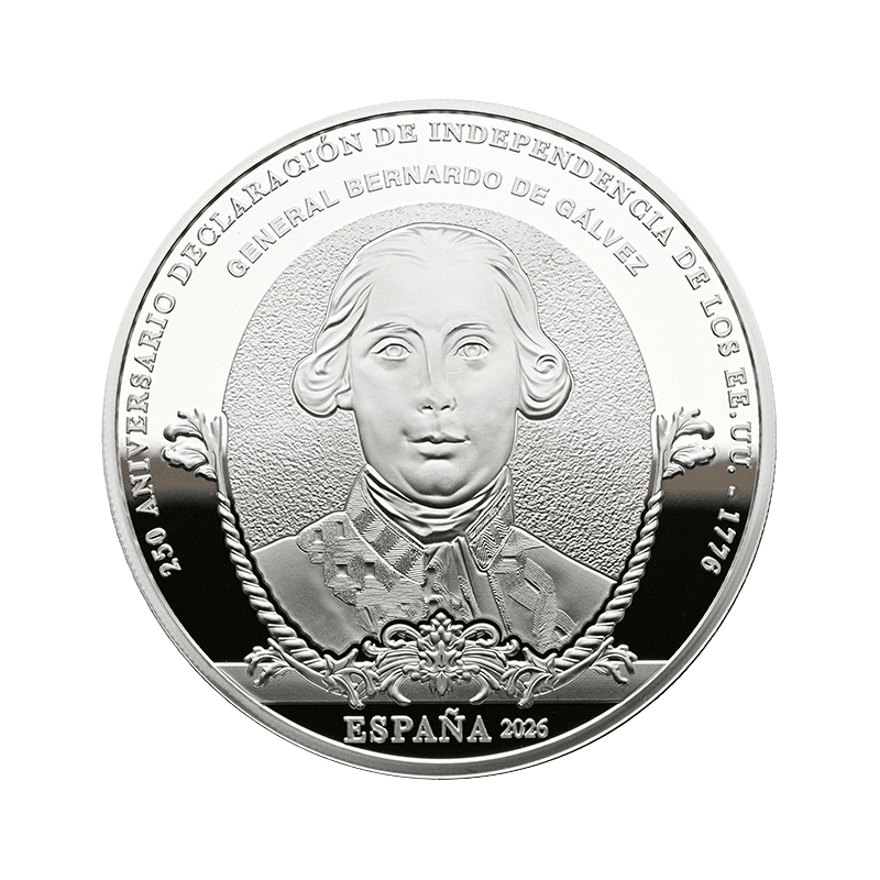 2002年　スペイン　10ユーロ　ワールドカップ　記念銀貨 スペイン 2026年 アメリカ独立戦争／スペインの参戦250周年 ベルナルド