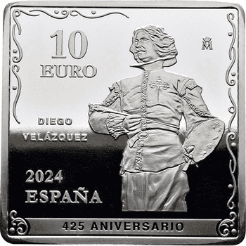 スペイン 2024年 ディエゴ・ベラスケス生誕425周年  金・銀貨5種セット(400ユーロ金貨、10、50ユーロカラー銀貨) プルーフ